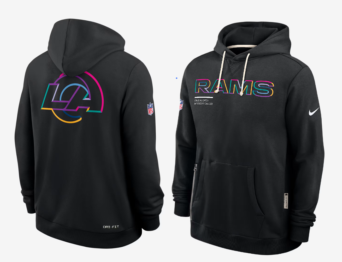 Men Los Angeles Rams black 2025 Nike NFL hoodie->nfl t-shirts->Sports Accessory